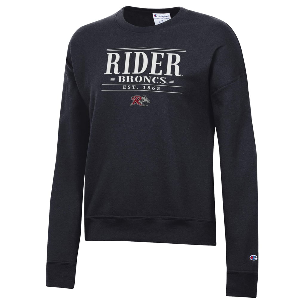  Rider Broncs Champion Women's Powerblend Pullover Sweatshirt - Black